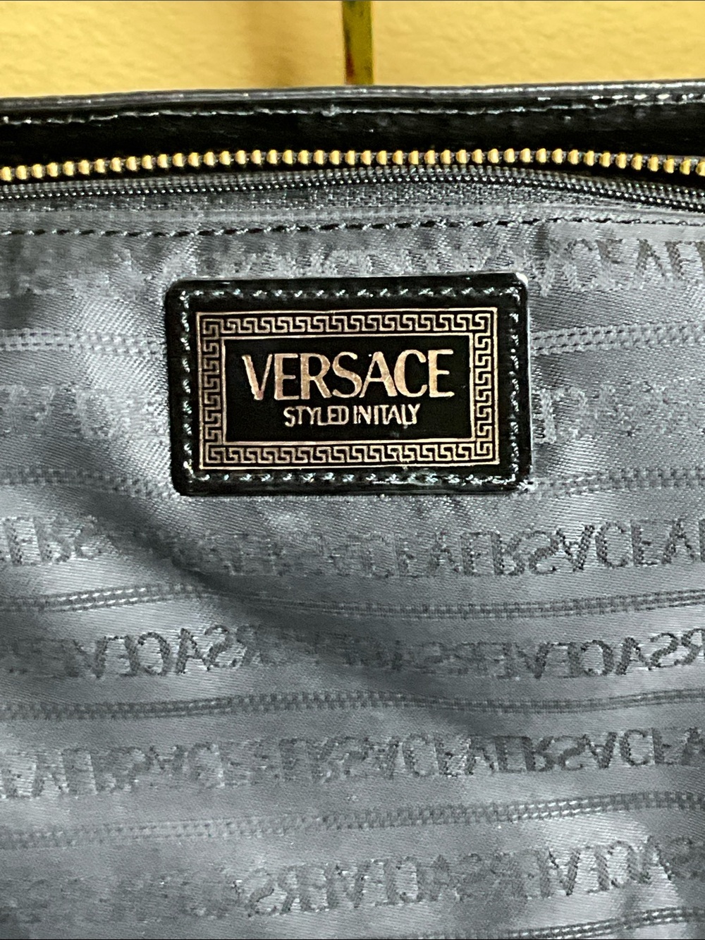 Versace Sunburst Black Pebbled Leather Shoulder Bag - Picture 4 of 12